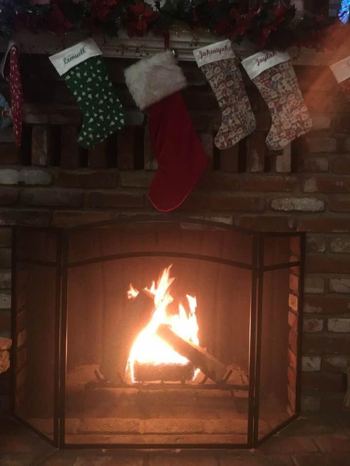 ‘‘Tis the season for a nice cozy warm fire in the fireplace. S’mores are getting ready by the grands. Great night to gather and be cozy by the fire. Love to all.