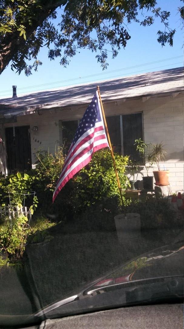 The flag from my dads house. Now waving proudly in my front yard.
