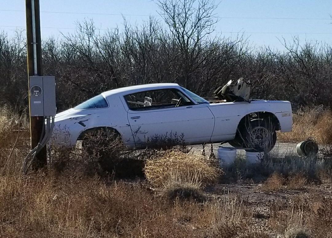 While out looking at some land I found a car for Elon to use in his next Falcon-Heavy launch.