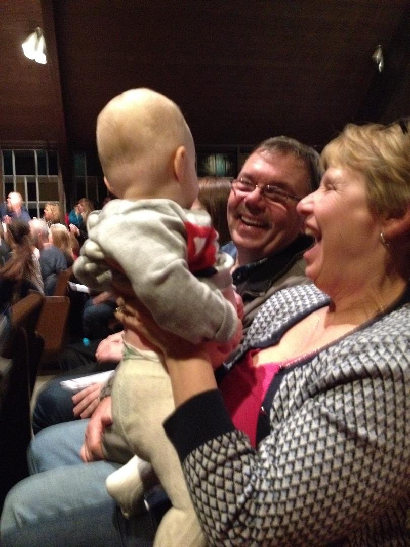 Had a nice evening with Grandpa Bert ,Grandma Bonnie , Traci , Denis at Aubrey's first Christmas concert.