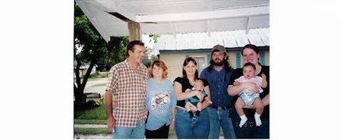 2001 Pic My brother Jack, Shirley, Joan, Grandson James being held, My son Mike, Daughter Melody holding Granddaughter Amaya