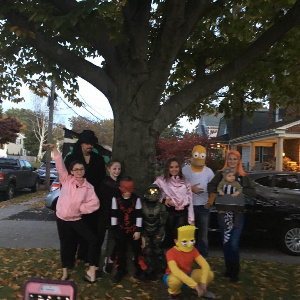 The gang ready for the night