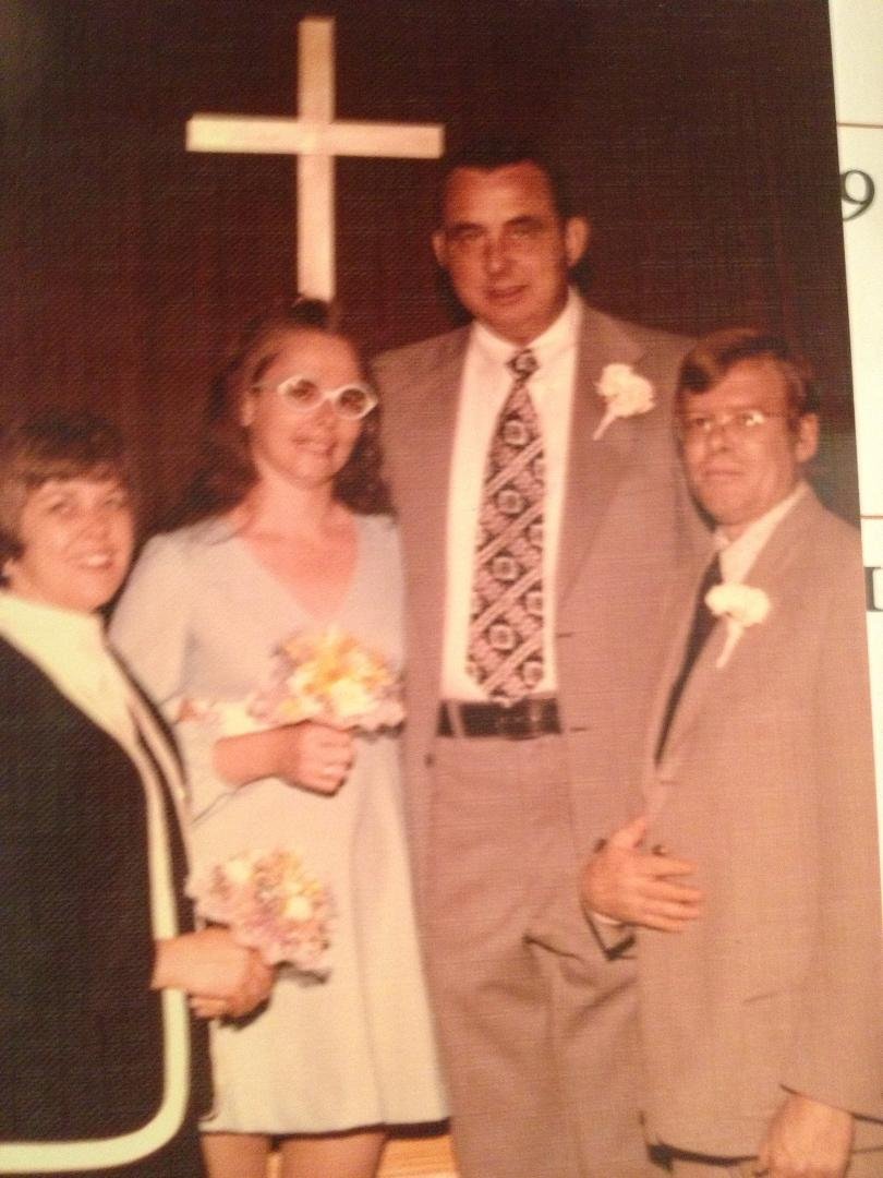 Frances Jones Henderson and Buddy's wedding day! With Joe and I.