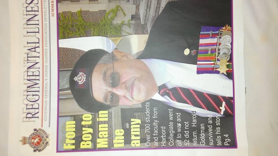 My dad Harold Goldman who was a World War 2 veteran, ( October 31, 1924 - March 7, 2013), who fought as a gunner in the European Front.   Here he is featured on the cover of a Canadian military magazine.