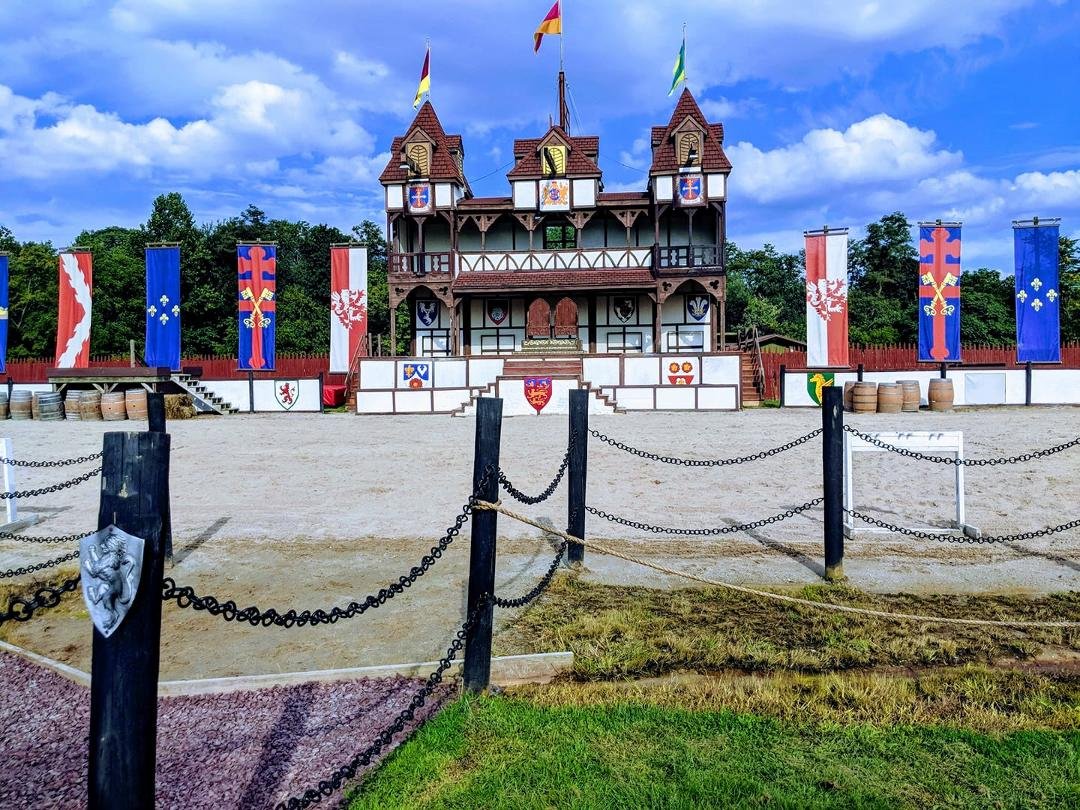 Jousting course at the Pa Renaissance Faire. This pretty much ends the day at the faire. All throughout the day, there are different games that go on that all lead up to the final joust.