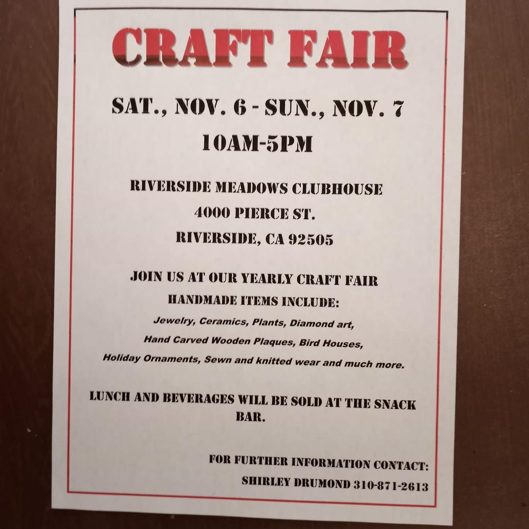 Visit our Craft Fair this weekend.