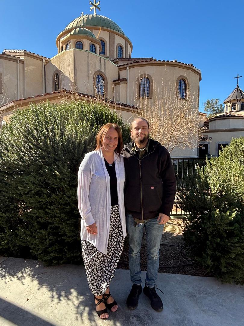 My son Joseph and my daughter Christina and Saint Andrew Orthodox Church Beautiful in all it's Glory riverside ca