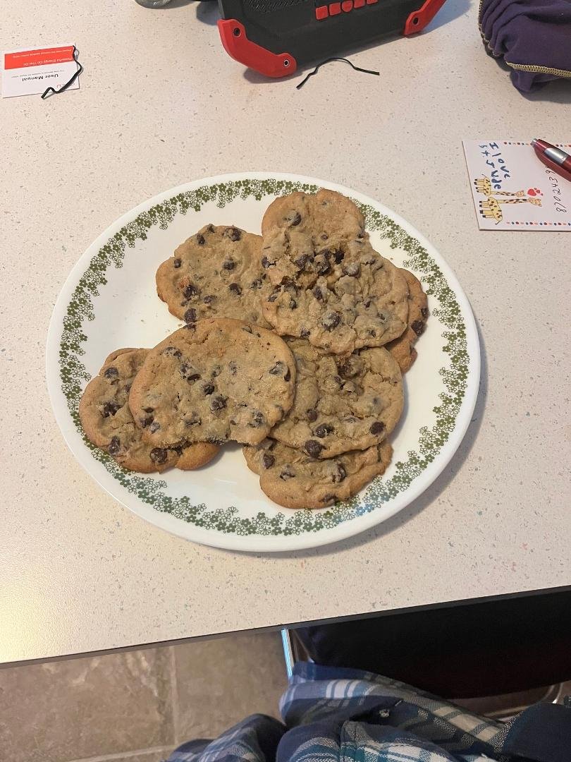 Baked myself some chocolate chip cookies.