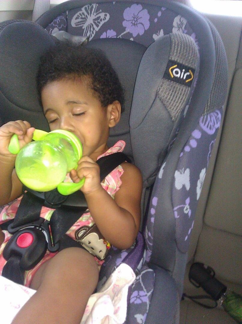 Sleepy head! Nows she's up again and destroying the house :)