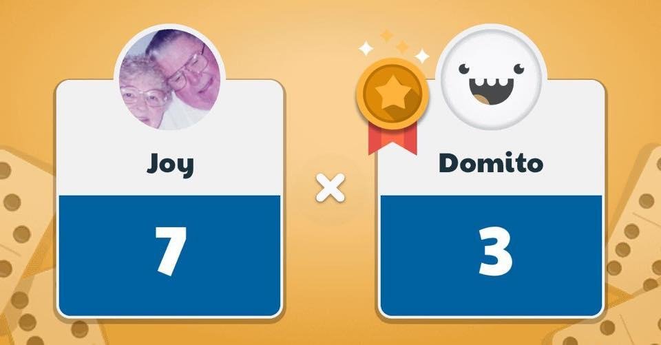 Joy is having lots of fun playing Dominoes. Join the Battle NOW!