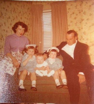 Easter 1958 - I still feel the burn from the tonette permanent. I did not like the smell and my mother was so proud. I don't know how she corralled my sister and me. This was an all day process. My brother was lucky he