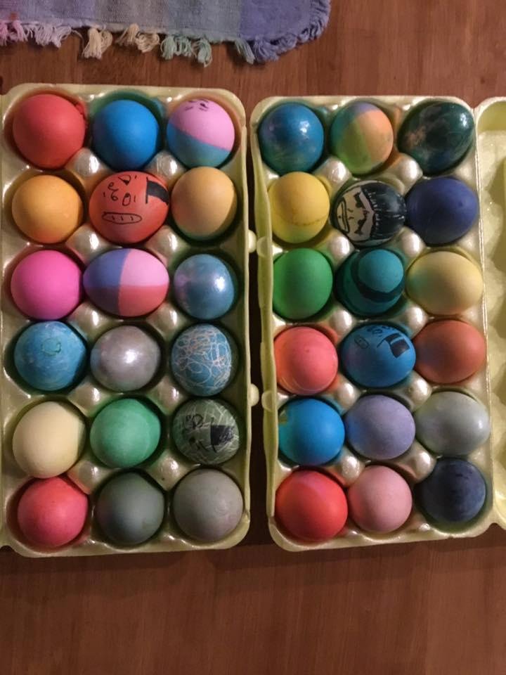 Finished decorating with family , just waiting until the Easter Bunny 🐰 hides them
