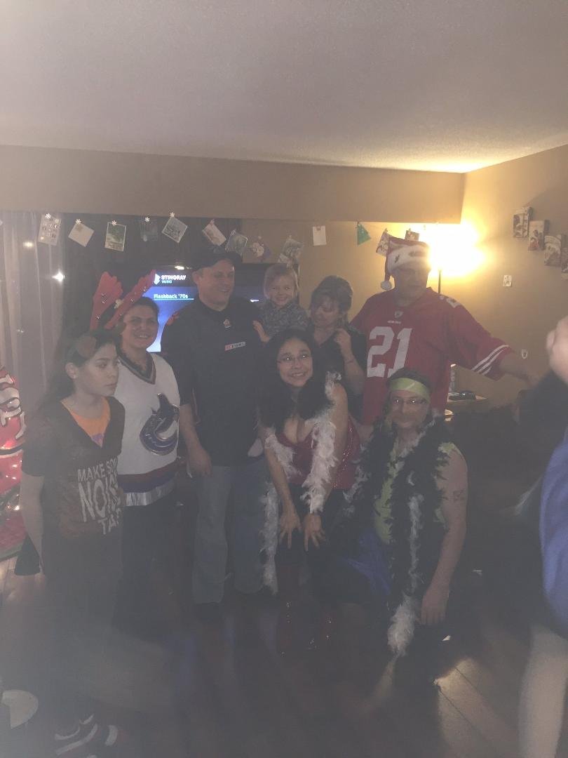 This years New Years theme was foot ball tail gate party. Three weeks ago we told Dave and Izzie that we're doing a 80's wrestling theme. It worked.