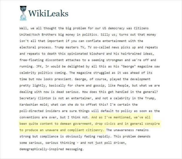 Liberals wakeup ... this is in their own words "in general conspire to produce an unaware and compliant citizenry" .... So are you going to continue to be ignorant of the facts and stay unaware and compliant or are you goin
