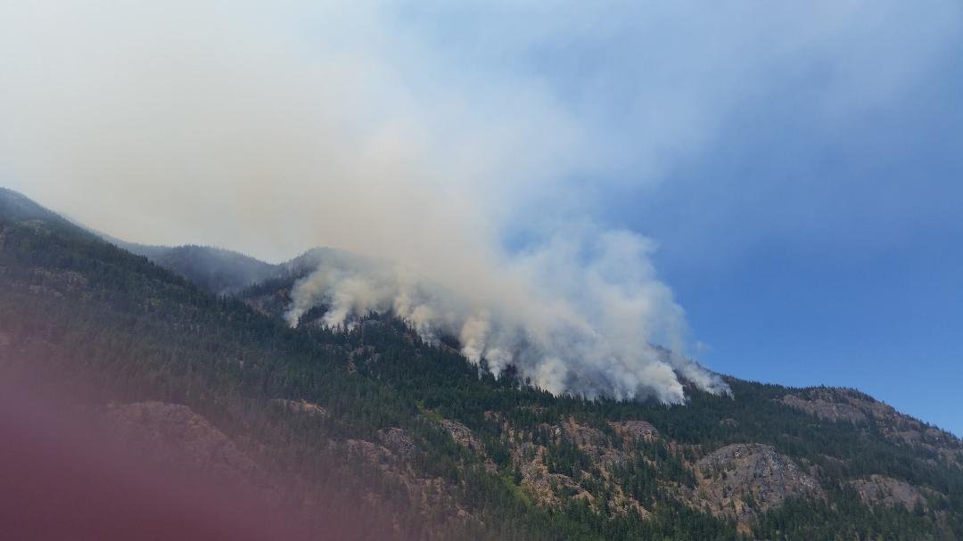 Fire at Lake Chelan as we take the Lady of the Lake to Stehekin.