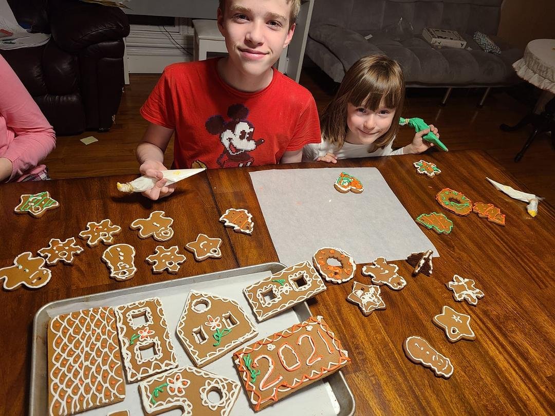 Putting finishing touches on first Gingerbread House