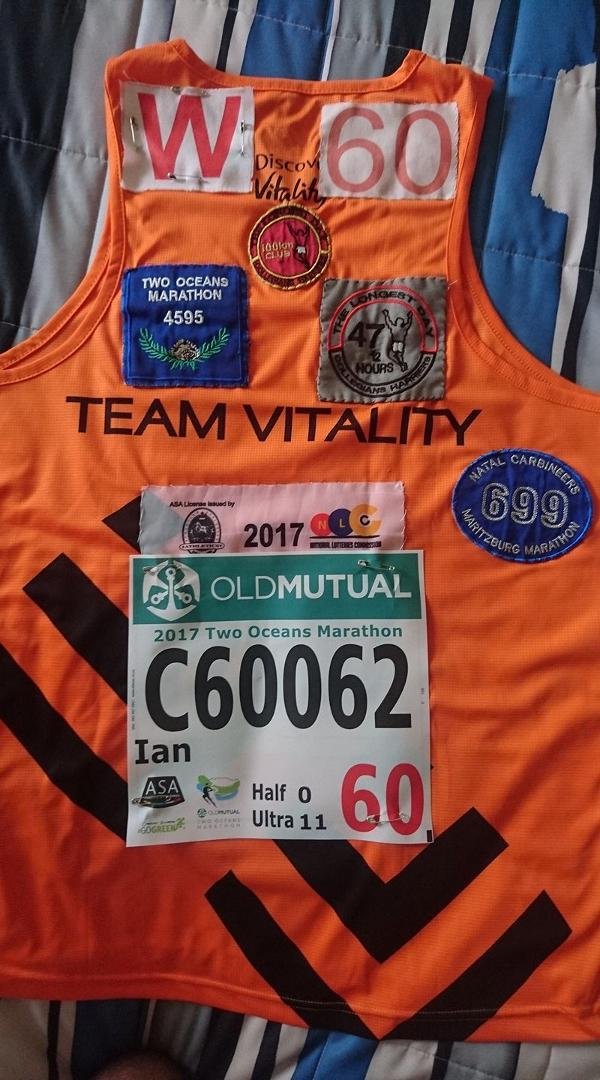 Ready for the 2 Oceans 21 km tomorrow.