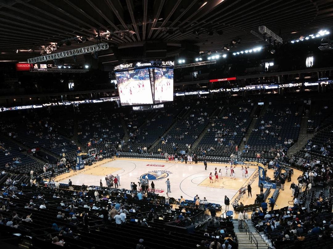 View from Suite M3 for Warrior's game tonight.