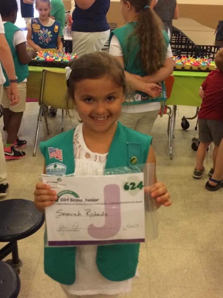 Savannah is now a Jr Girl Scout!