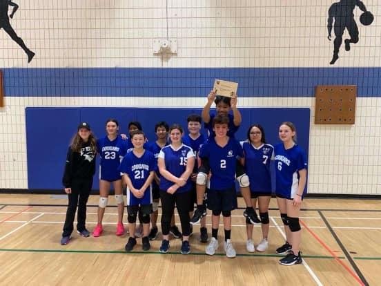 Congratulations to the mixed volleyball team on their win.