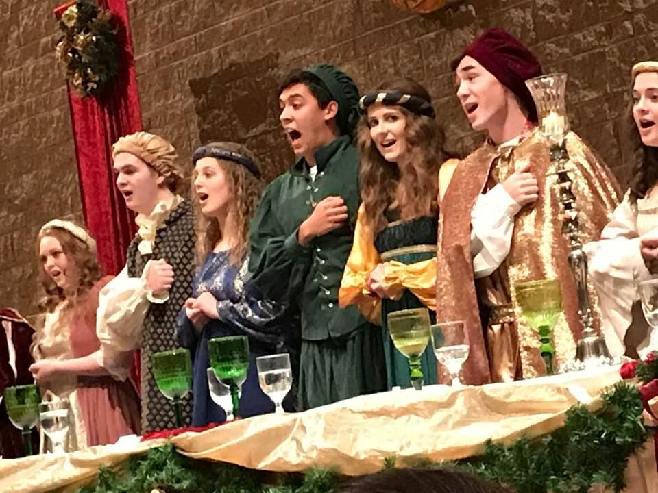 Really enjoyed the Madrigal put on by Dowling High School. Our granddaughter ( 3rd from the right) was in the Royal Court.