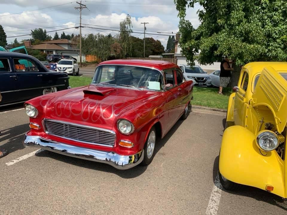 Fun day at the car show, Emma got voted for best classic car, waiting for results.
