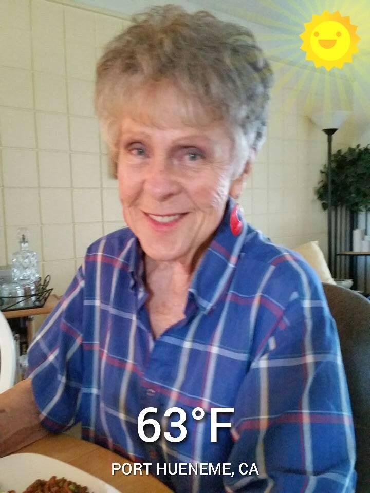 Enjoying an enjoyable dinner & conversation with my special neighbor Verna.