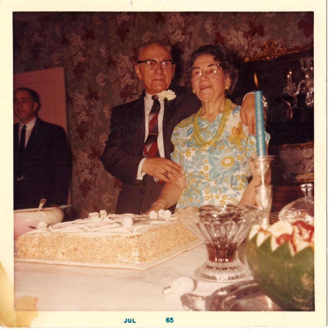My grandparents, Jacob Jaffe and Pauline Brenner were married May 30, 1920 in Seattle WA. This picture is from their 45th wedding anniversary (1965). This was to be their last big party as my grandmother passed away on Dec 