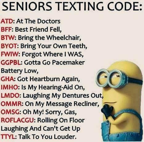 Instructions for all of my senior friends for texting with the young ones 😄