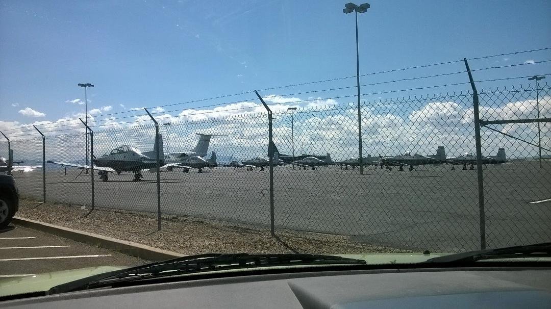 A dozen T-6 Texan II aircraft at KTUS....