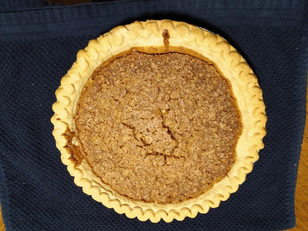 Me and Polly baked 2 ground up pecan pies Monday. They are pretty good, one is almost gone.