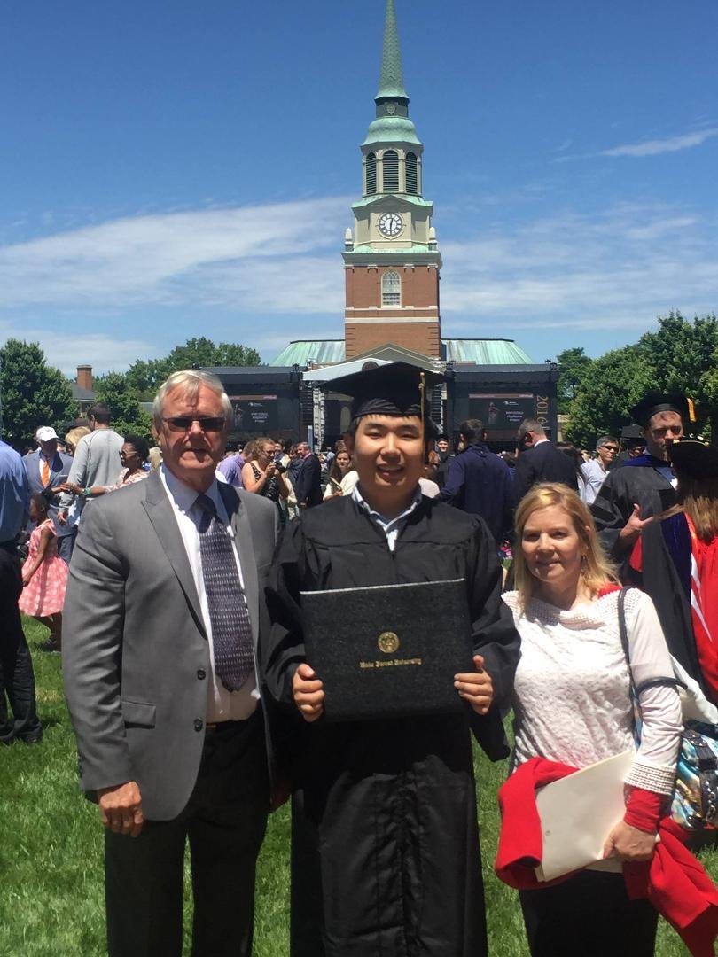 Edward at WFU graduation today. He was also Summa Cum Laude which means top grades in his class. Also one of the top 5 people in Computer Science!