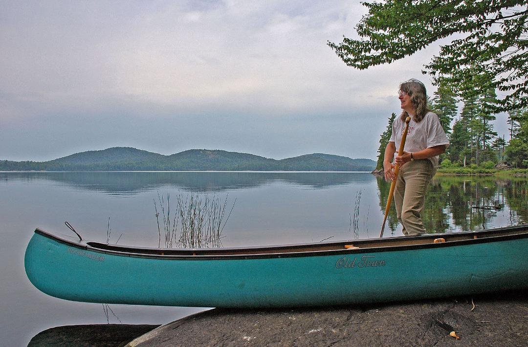 TBT My sweetie Kim on Lake Lila, NY. We never saw another boat that day on that beautiful secluded lake.
