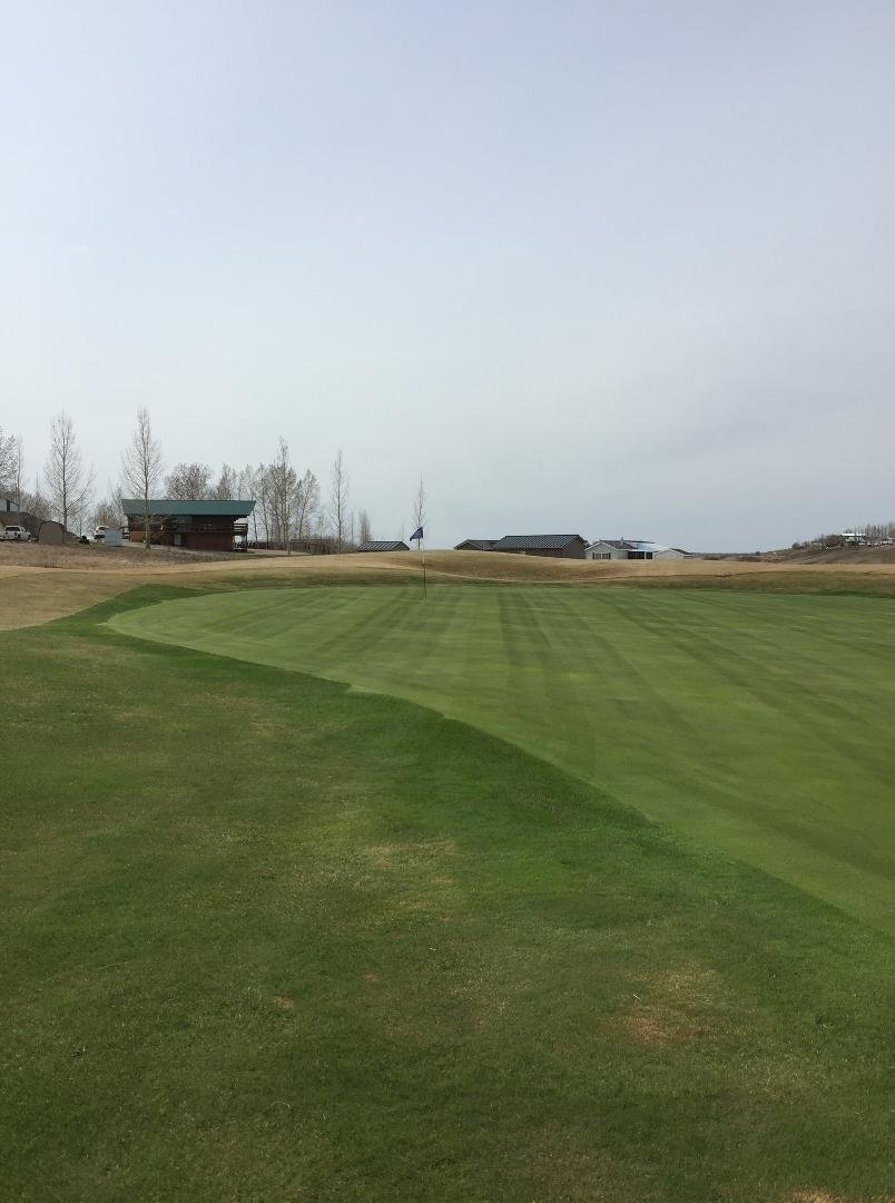 Played front nine at Mainpize friday p.m.
1st round of season.
Pic of #9 green looking good!
