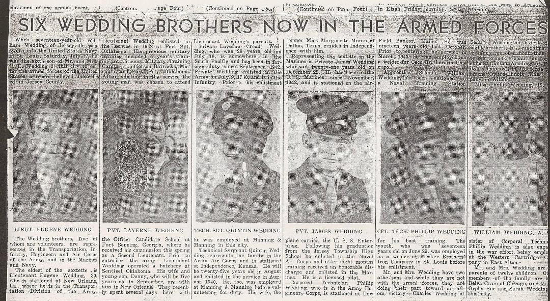 This is my son's legacy as a submariner and me as an Army Officer...  The pictures of ALL of my dad's brothers in WWII.