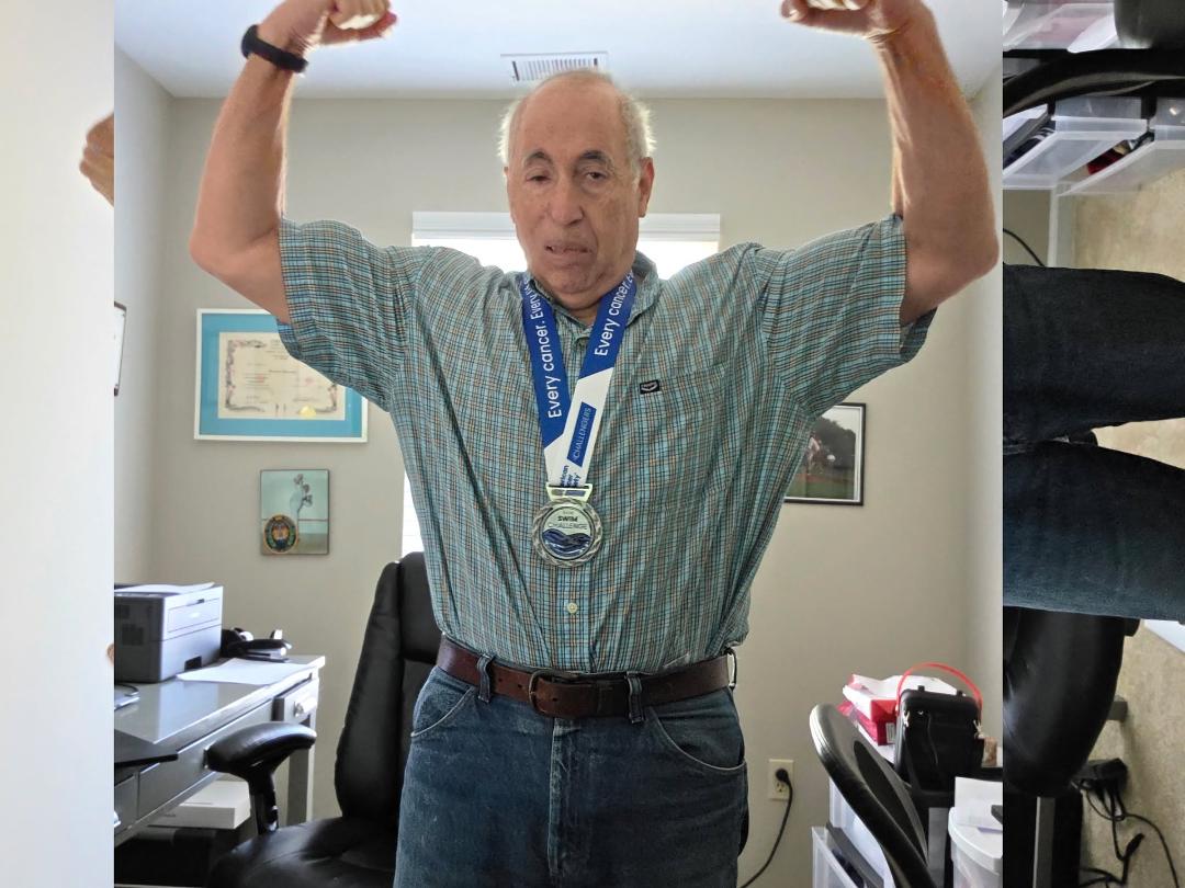 This is probably my final swim post for 2025. I was going to give all of my millions of supporters a few years off, but when I walked in the door, this beau-ti-ful award, acknowledging my incredible achievement was waitin