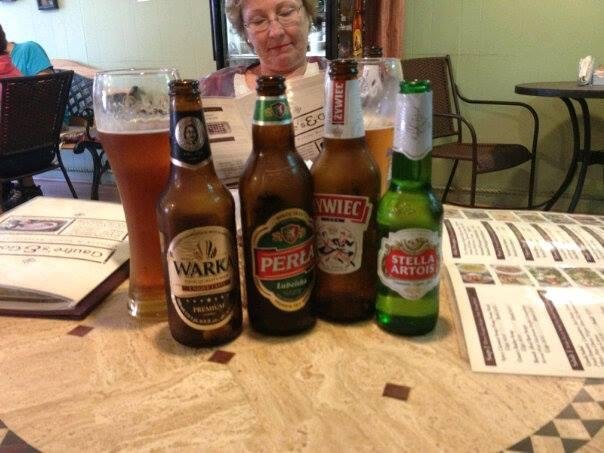 Liquid lunch. NOT!! Fred set me up. Polish and Greek lunch plates coming up.