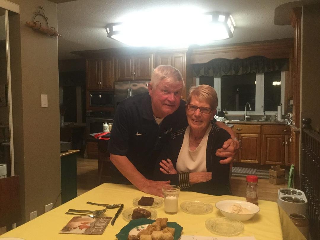 Bud and Anne Houlder in Grimshaw Alberta. Bud was the New Holland dealer that I called on, as a rep, starting back in 1978. He and his brother Ken retired and sold out to Rocky Mountain Equipment about 5 years ago. They hav