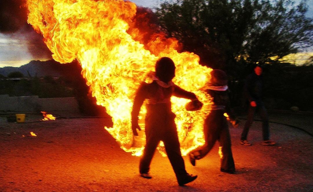 One of the best parts of 2012: Getting married while on fire.