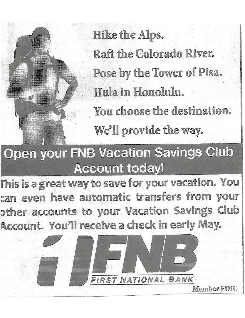 Thought this ad might be appropriate for some of my friends, since they love to travel so much. My friend Cathie L. and I have done everything, but raft the Colorado River together. Well, we didn't hike the alps; but, we