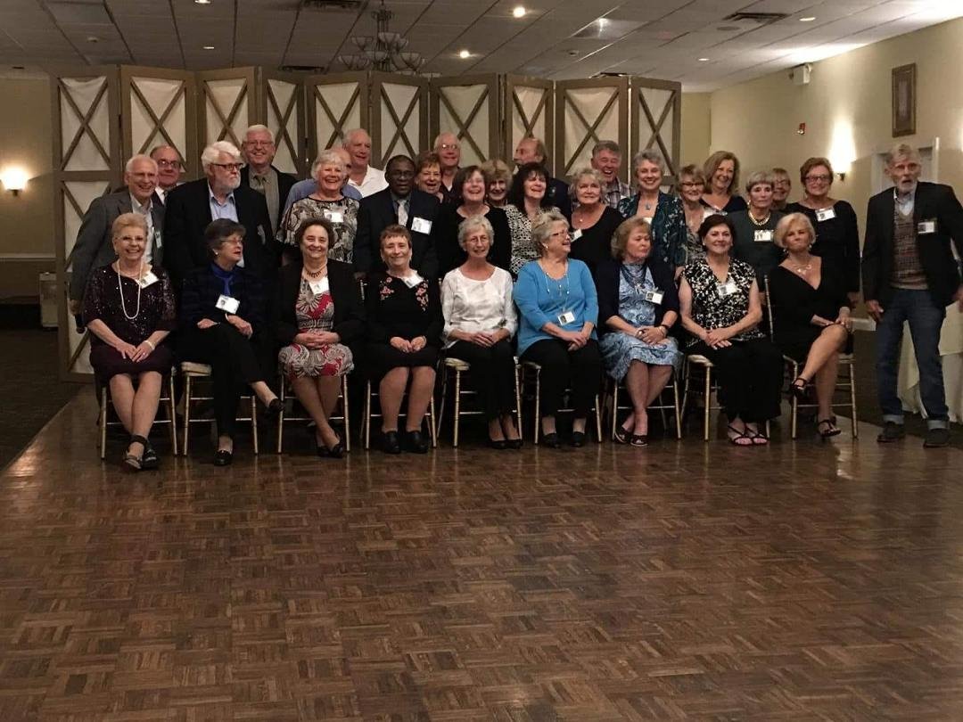 My class reunion last night.  
I am front, seated, first on the left.
Amazing evening.