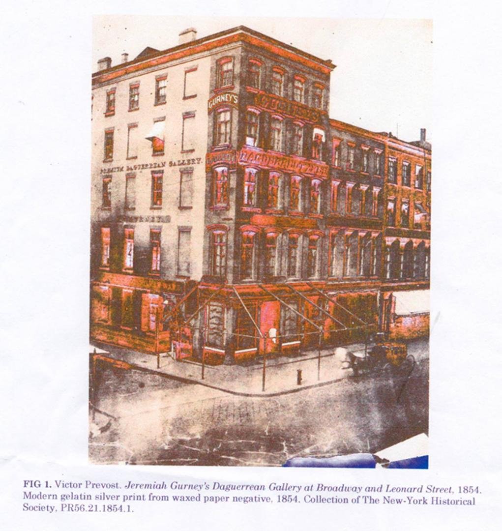 While reading a recent article on calotype and the calotypist Victor Prevost, I found the following picture of a building which looks surprisingly familiar. The image, made using calotype is of Guerney's Daguerreian Emporiu