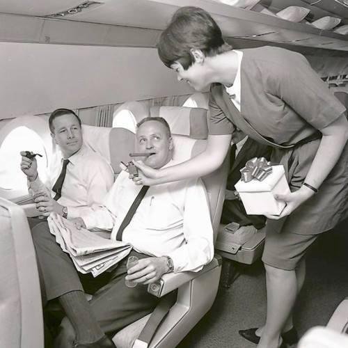 Back in the smoking cigars on flights days...