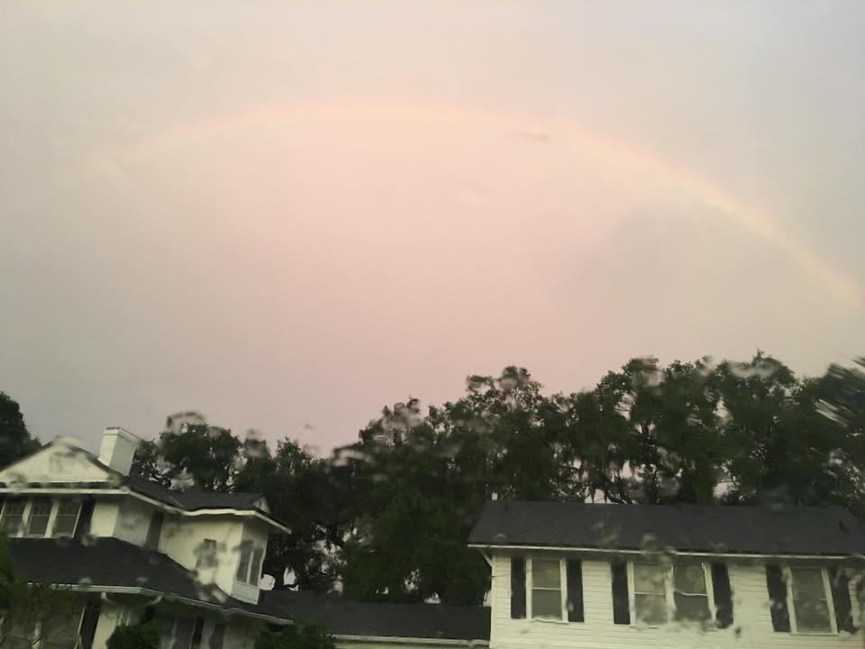 A beautiful rainbow with a faded second just above it.