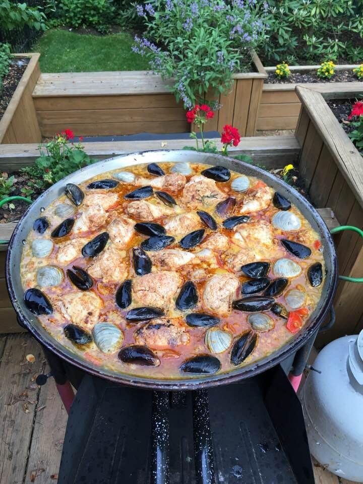 Paella at Chez Hochberg. Chef Ralph’s masterpiece.