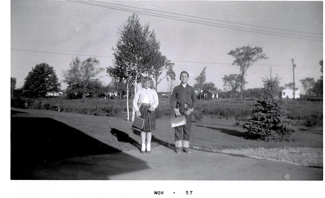 Rene and I going to school.