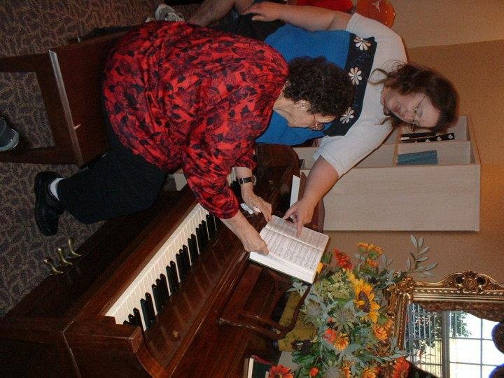 Mom playing the piano