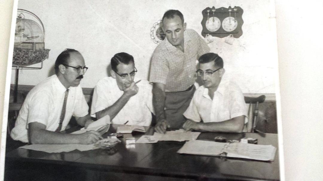 Jim, here's a great photo of your Dad, with Mayor Duncan Mackintosh, co-Coucilman Howard Berger, and Treasurer Eddie DeFalco