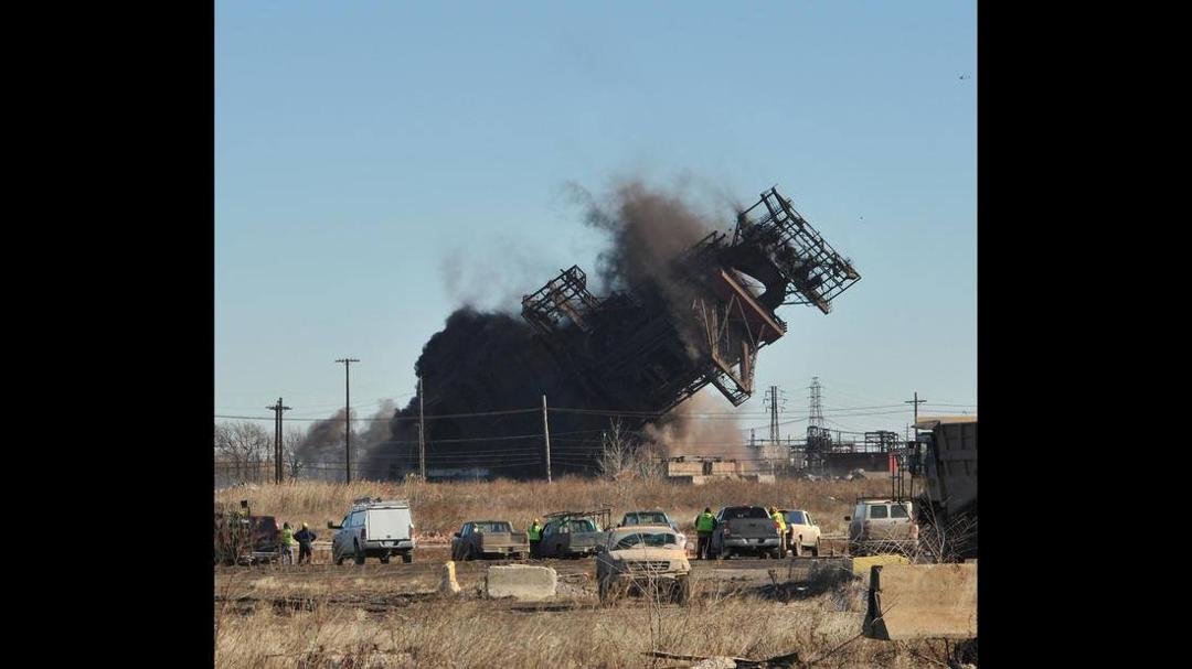 Goodbye "L" furnace at Sparrows Pt. "Boom goes the dynamite!"