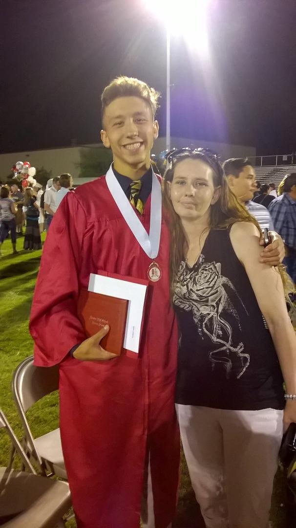 My wonderful son congratulations on graduating high school I'm so proud